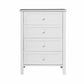 BAYLIN RUBBERWOOD 4 DRAWER TALLBOY/CHEST OF 4 DRAWERS WHITE - MyChocolateWood