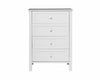 BAYLIN RUBBERWOOD 4 DRAWER TALLBOY/CHEST OF 4 DRAWERS WHITE - MyChocolateWood