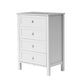 BAYLIN RUBBERWOOD 4 DRAWER TALLBOY/CHEST OF 4 DRAWERS WHITE - MyChocolateWood