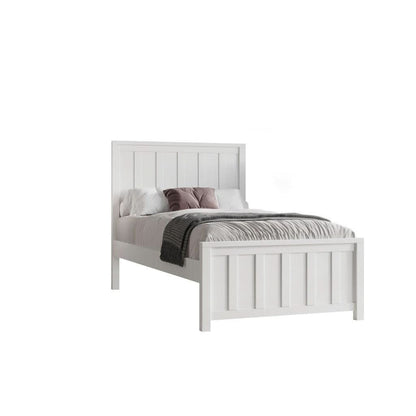 Baylin Rubberwood Bed in White - Chocolate Wood