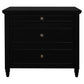 BEAU 3 DRAWERS TURN LEG CHEST OF DRAWERS BLACK - MyChocolateWood