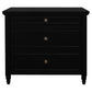 Beau 3-Drawer Turned Leg Chest of Drawers in Black - Chocolate Wood