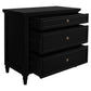 BEAU 3 DRAWERS TURN LEG CHEST OF DRAWERS BLACK - MyChocolateWood