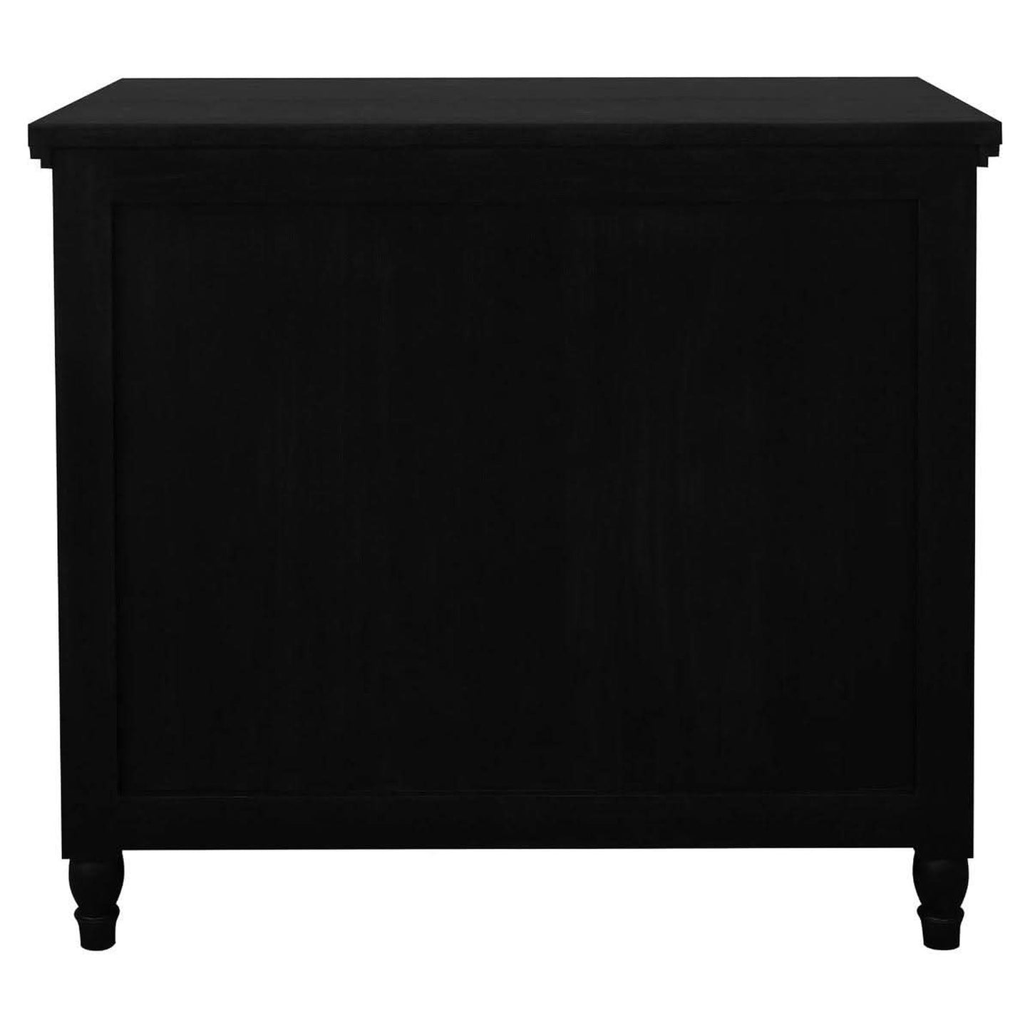 Beau 3-Drawer Turned Leg Chest of Drawers in Black - Chocolate Wood