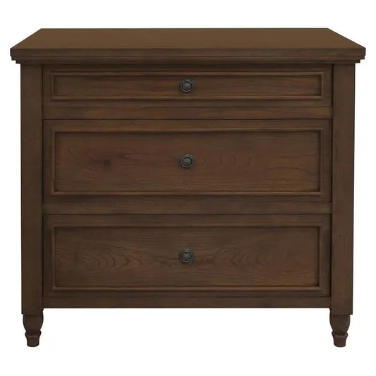 BEAU 3 DRAWERS TURN LEG CHEST OF DRAWERS WALNUT - MyChocolateWood