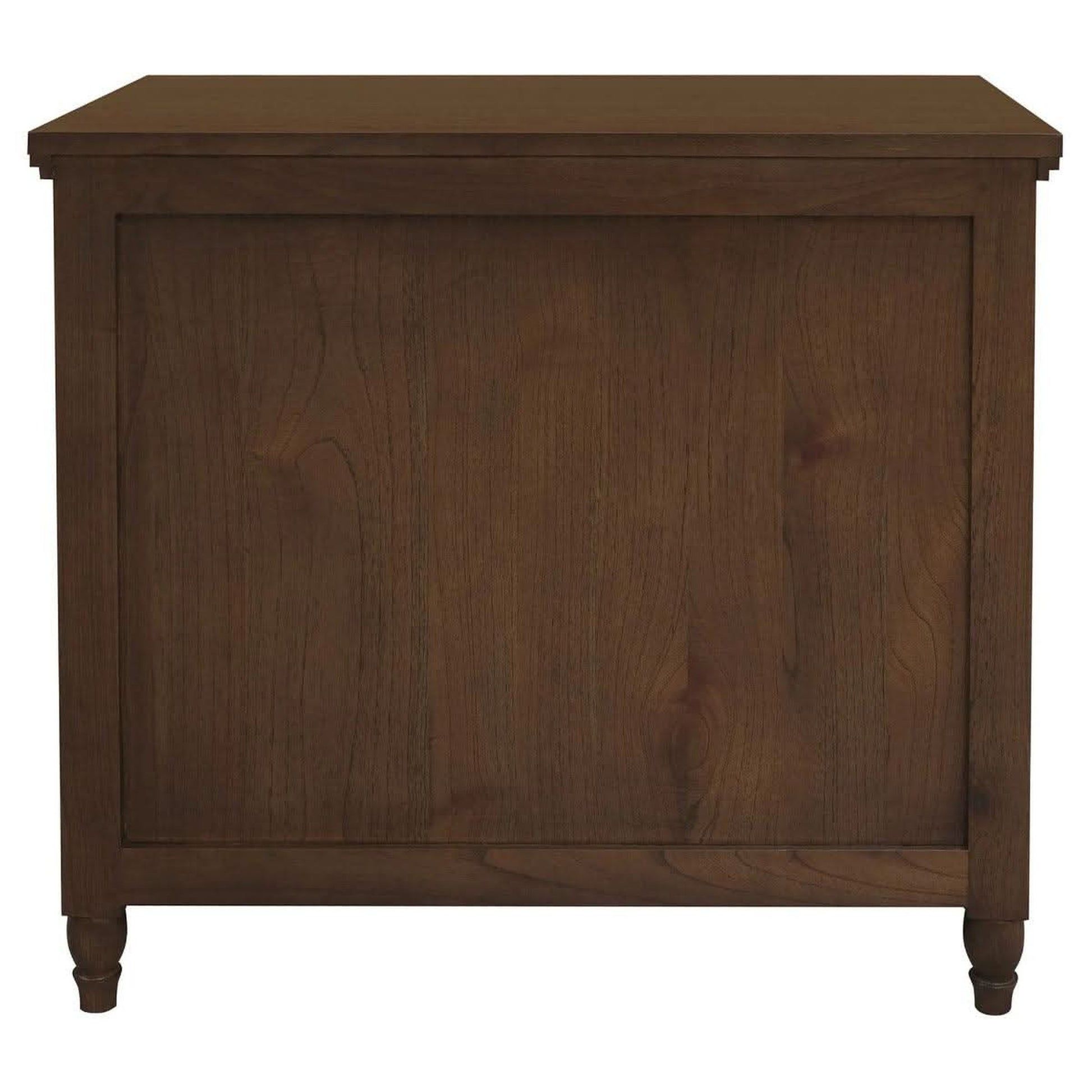 Beau 3-Drawer Turned Leg Chest of Drawers in Walnut - Chocolate Wood