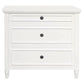 Beau 3-Drawer Turned Leg Chest of Drawers in White - Chocolate Wood
