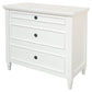 Beau 3-Drawer Turned Leg Chest of Drawers in White - Chocolate Wood