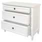 Beau 3-Drawer Turned Leg Chest of Drawers in White - Chocolate Wood