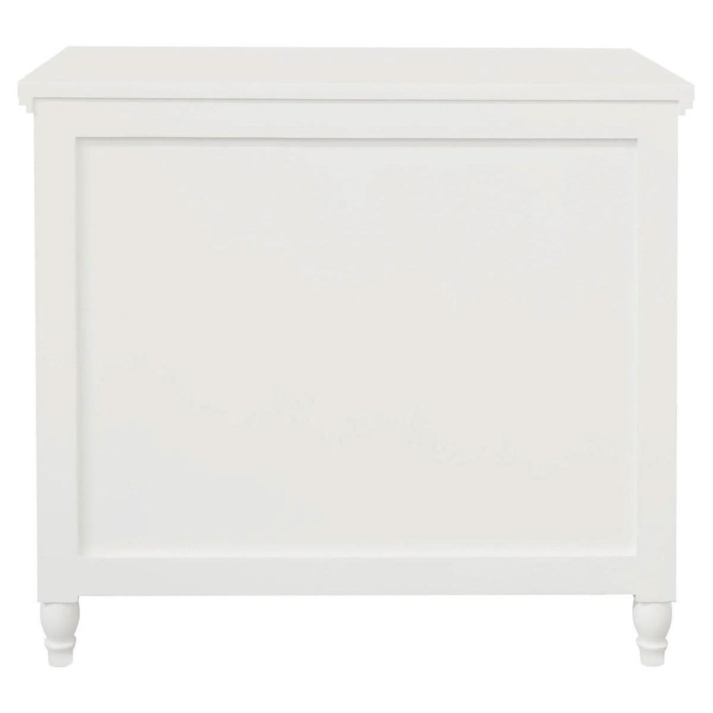 Beau 3-Drawer Turned Leg Chest of Drawers in White - Chocolate Wood