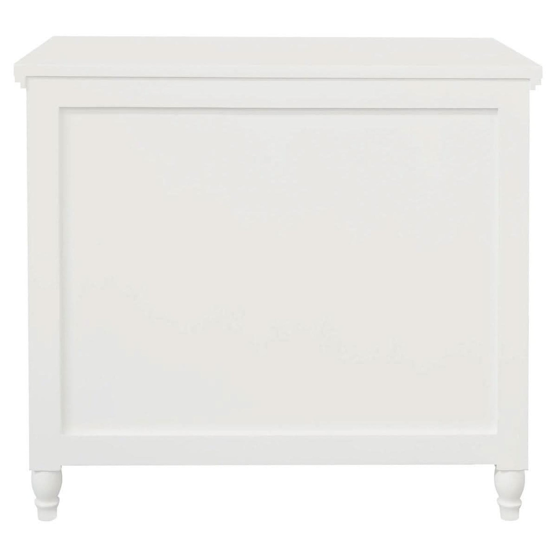 Beau 3-Drawer Turned Leg Chest of Drawers in White - Chocolate Wood