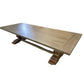 BECKETT HAMPTON STYLE SOLID MAHOGANY TRESTLE DINING TABLE IN STRAW WASH 305CM - MyChocolateWood
