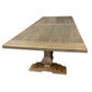 BECKETT HAMPTON STYLE SOLID MAHOGANY TRESTLE DINING TABLE IN STRAW WASH 305CM - MyChocolateWood