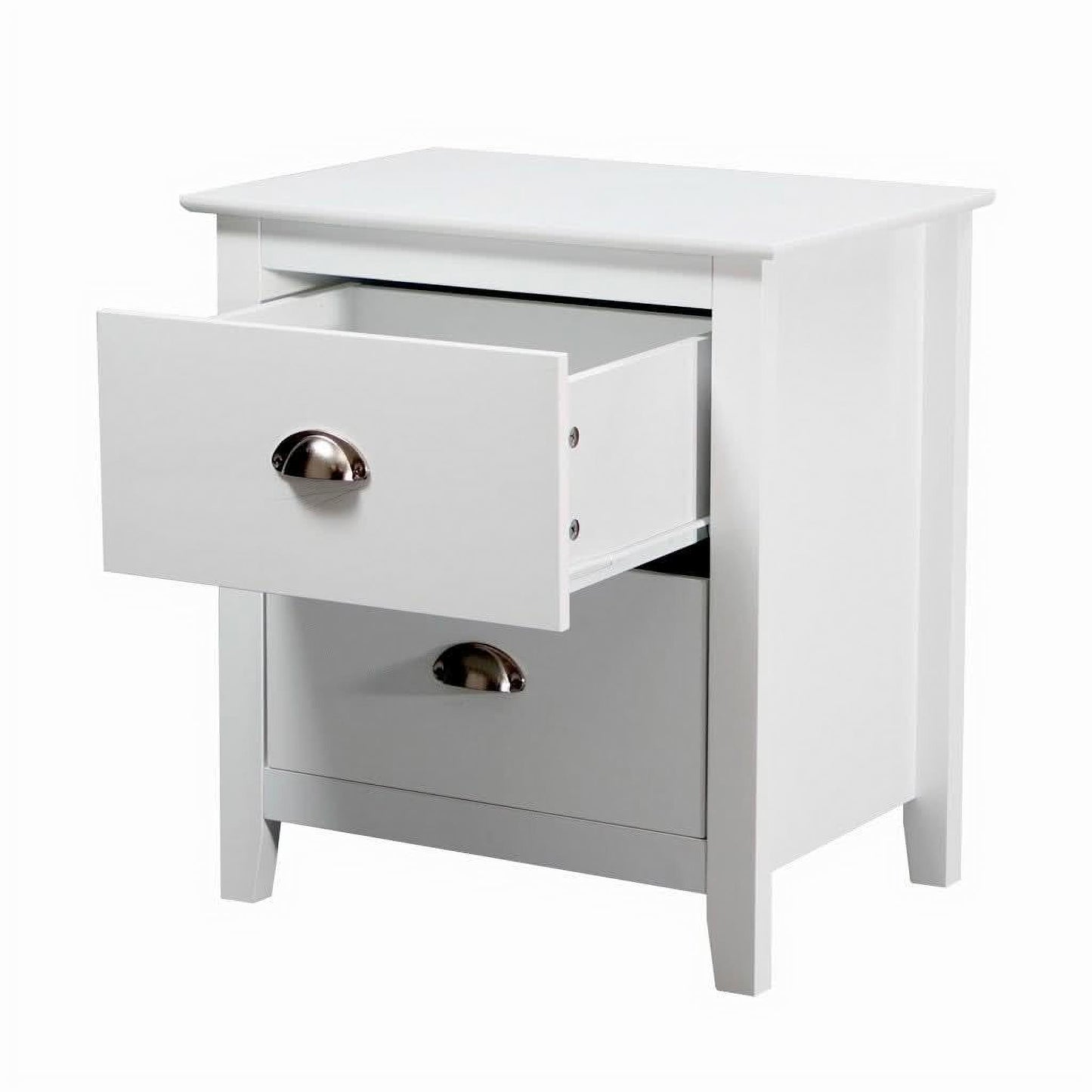 BELLE 2-DRAWER BEDSIDE TABLE WHITE