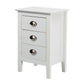 BELLE 3-DRAWER BEDSIDE TABLE WHITE - MyChocolateWood