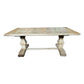 Rosell Recycled Elm Dining Table with Parquetry Top 250cm - Chocolate Wood
