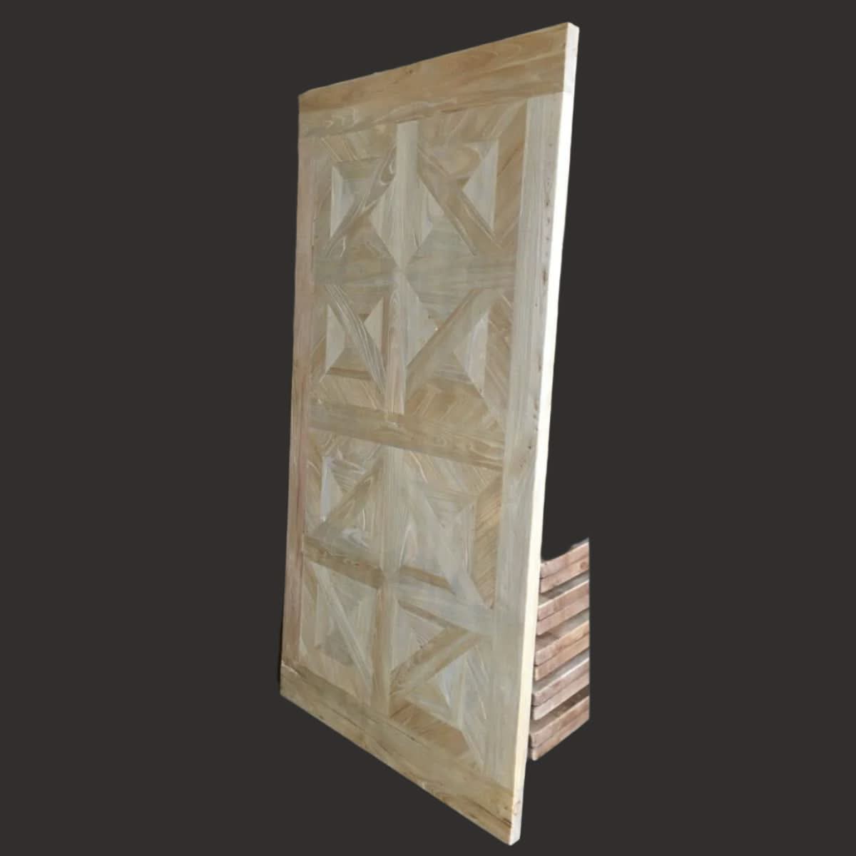 BELLINGTON RECYCLED ELM DINING TABLE PARQUETRY TOP 250CM - MyChocolateWood