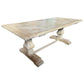 Rosell Recycled Elm Dining Table with Parquetry Top 250cm - Chocolate Wood