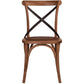 BELMONT BLACK METAL CROSS BACK CHAIR IN MEDIUM HONEY COLOUR - MyChocolateWood