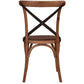 BELMONT BLACK METAL CROSS BACK CHAIR IN MEDIUM HONEY COLOUR - MyChocolateWood