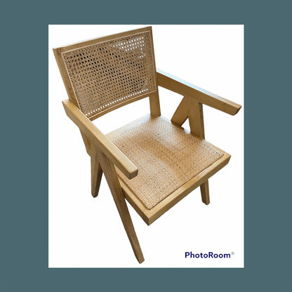 BELVIL RECYCLED ELM/ RATTAN CHAIR HAMPTON ARMCHAIR IN NATURAL
