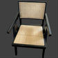 Belvil Recycled Elm & Rattan Hampton Armchair in Black - Chocolate Wood
