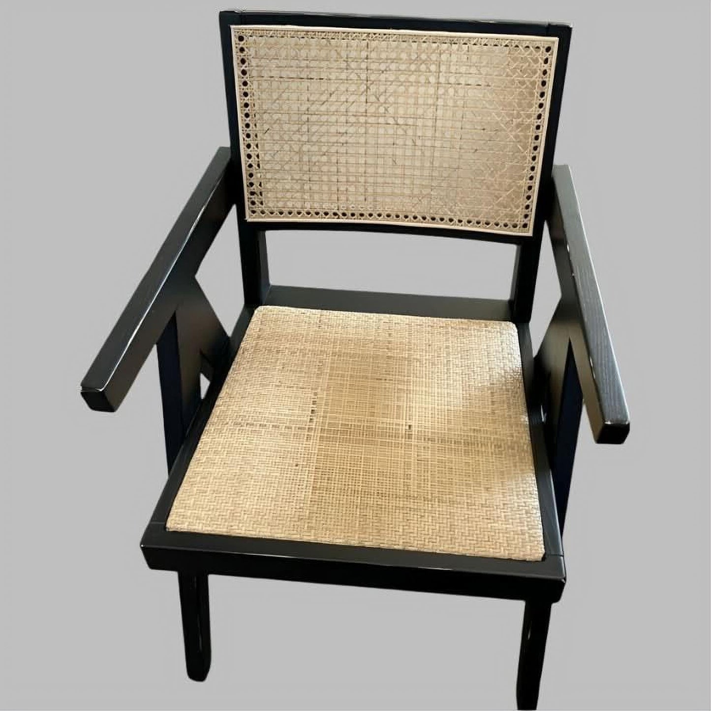 Belvil Recycled Elm & Rattan Hampton Armchair in Walnut - Chocolate Wood