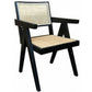 BELVIL RECYCLED ELM/ RATTAN CHAIR HAMPTON ARMCHAIR IN RUBBED DOWN WALNUT - MyChocolateWood
