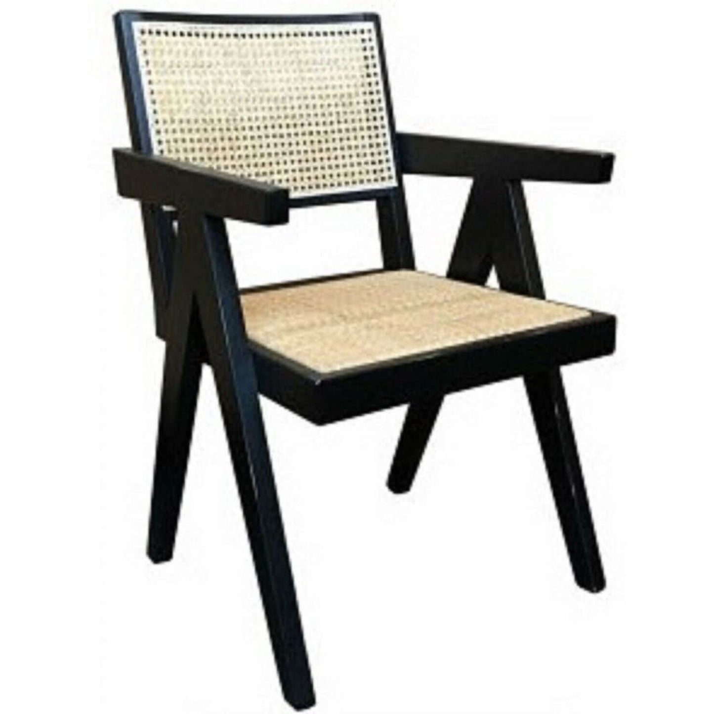Belvil Recycled Elm & Rattan Hampton Armchair in Walnut - Chocolate Wood