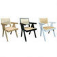 Belvil Recycled Elm & Rattan Hampton Armchair in White - Chocolate Wood