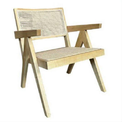 BELVIL RECYCLED ELM/ RATTAN CHAIR HAMPTON LOUNGE CHAIR IN NATURAL