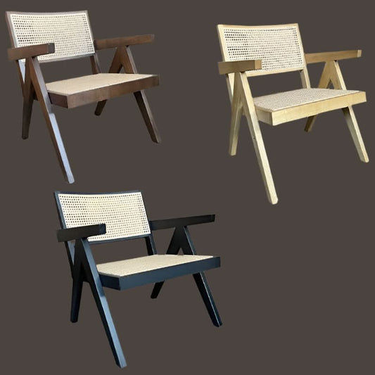 BELVIL RECYCLED ELM/ RATTAN CHAIR HAMPTON LOUNGE CHAIR IN RUBBED DOWN WALNUT - MyChocolateWood