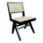 Belvil Recycled Elm & Rattan Hampton Style Casual Dining Chair in Black - Chocolate Wood