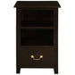 BENEDICT SOLID MAHOGANY TIMBER BEDSIDE TABLE WITH 1 DRAWER & 1 SHELF IN CHOCOLATE - MyChocolateWood
