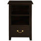 Benedict Solid Mahogany 1-Drawer 1-Shelf Bedside Table in Chocolate - Chocolate Wood