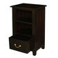 Benedict Solid Mahogany 1-Drawer 1-Shelf Bedside Table in Chocolate - Chocolate Wood