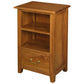 Benedict Solid Mahogany 1-Drawer 1-Shelf Bedside Table in Light Pecan - Chocolate Wood
