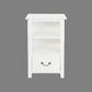 BENEDICT SOLID MAHOGANY TIMBER BEDSIDE TABLE WITH 1 DRAWER & 1 SHELF IN WHITE - MyChocolateWood