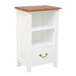 Benedict Solid Mahogany 1-Drawer 1-Shelf Bedside Table in White & Caramel - Chocolate Wood