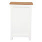 BENEDICT SOLID MAHOGANY TIMBER BEDSIDE TABLE WITH 1 DRAWER & 1 SHELF - WHITE BODY/CARAMEL TOP - MyChocolateWood