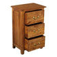 Benedict Solid Mahogany 3-Drawer Bedside Table in Light Pecan - Chocolate Wood