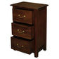 Solid mahogany Benedict bedside table by MyChocolateWood with three drawers in rich mahogany finish.