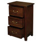Benedict Solid Mahogany 3-Drawer Bedside Table in Mahogany - Chocolate Wood