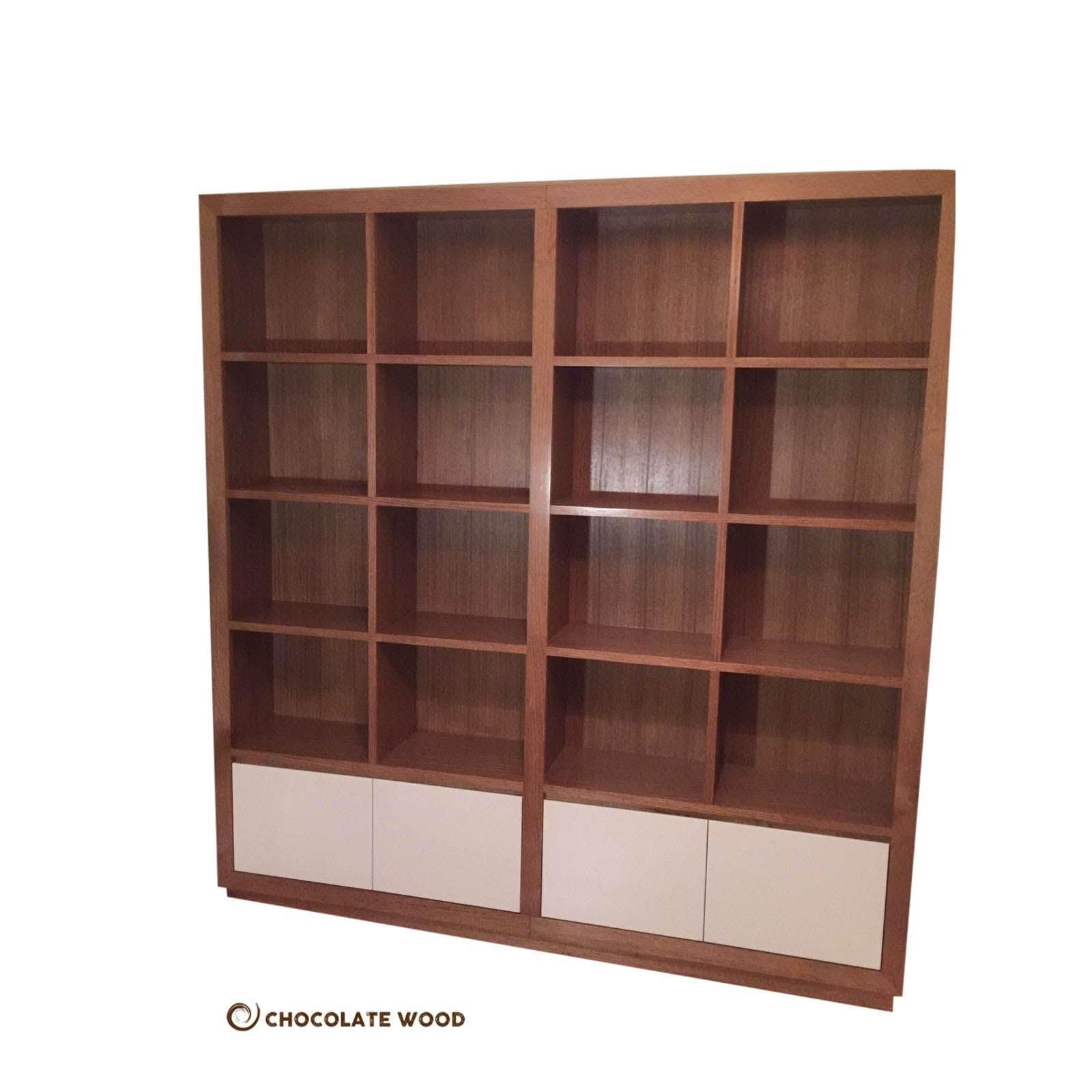 BENJAMIN AUSTRALIAN CUSTOM-MADE TASSIE OAK 2 PIECE CUBE BOOKCASE - MyChocolateWood