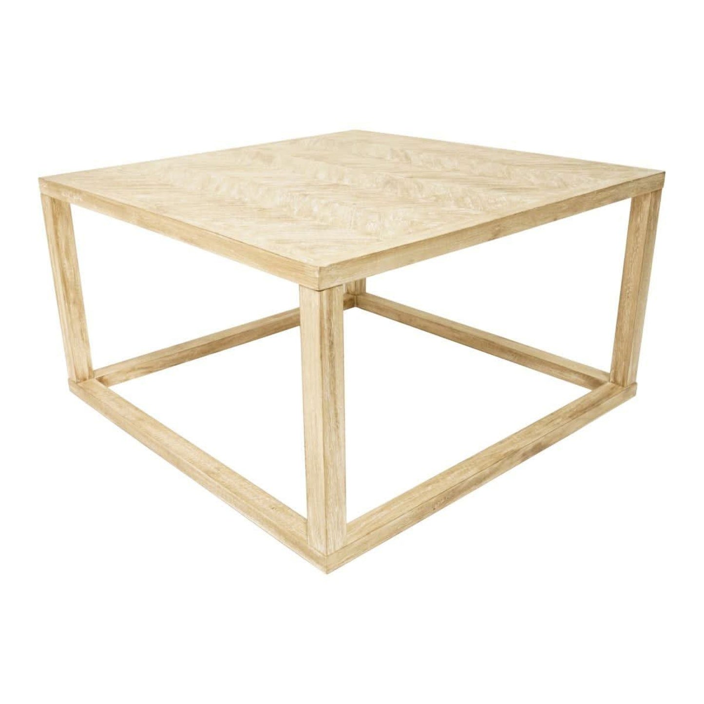 BENJI WHITE WASH SQUARE COFFEE TABLE IN MINDI WOOD