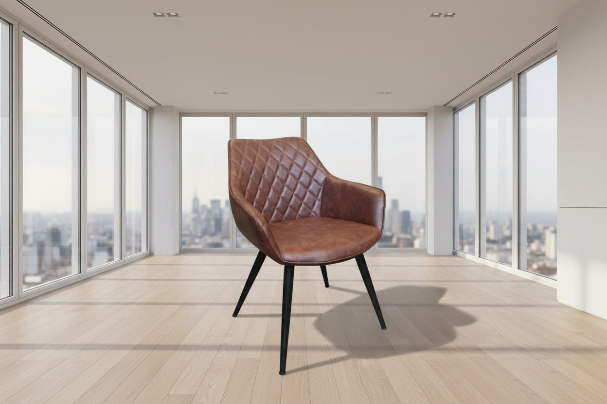 BENNETT CAMEL COLOURED ARMCHAIR LOUNGE CHAIR EASY CHAIR SET OF 2 - MyChocolateWood