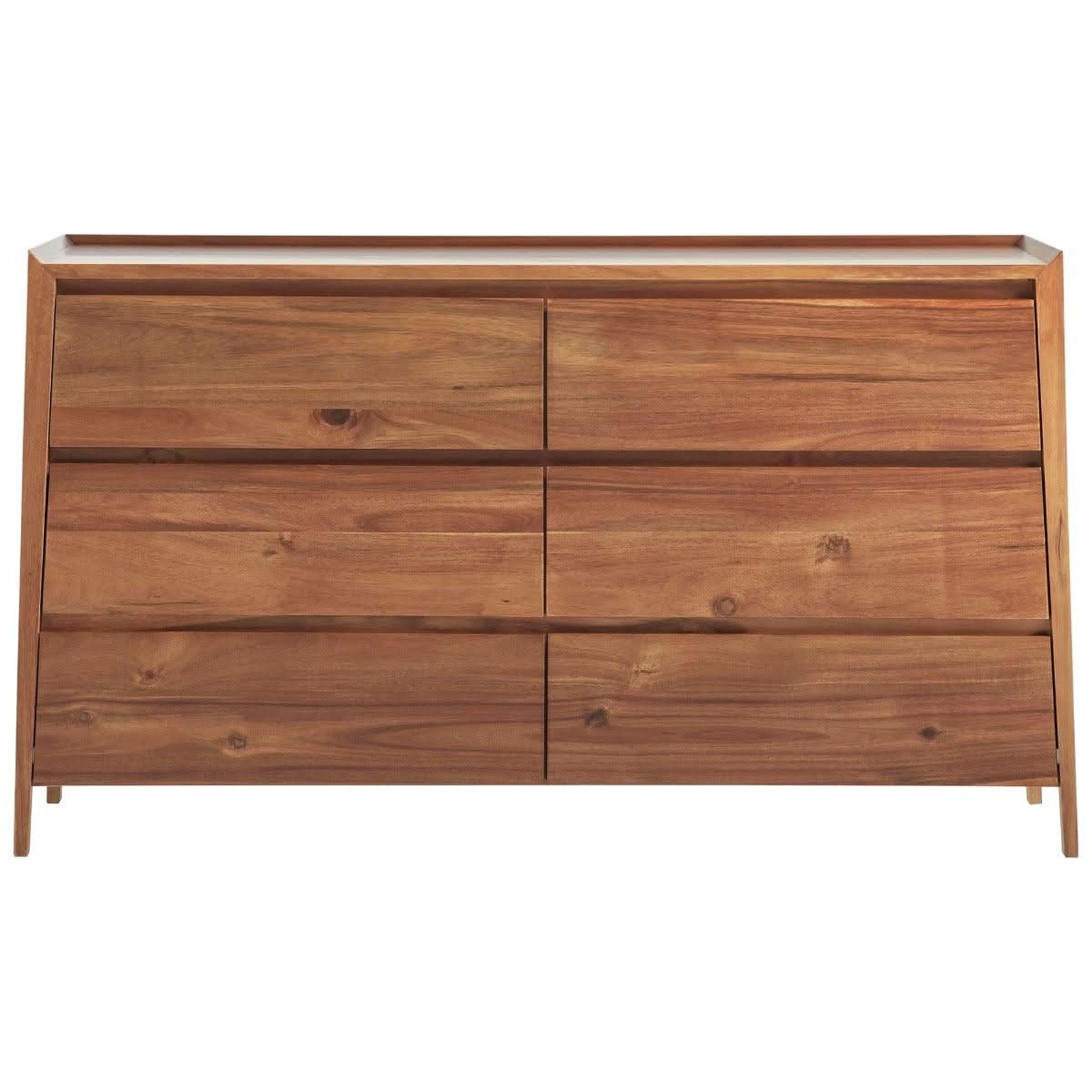 BENTLEIGH 6 DRAWER DRESSER IN BLACKWOOD TIMBER - MyChocolateWood