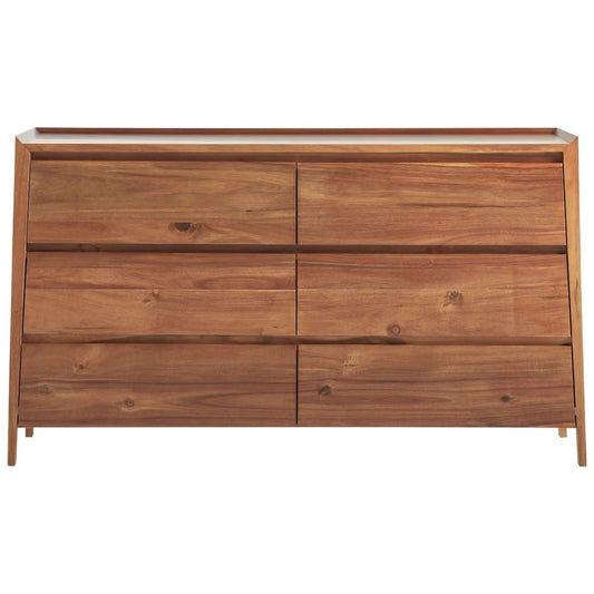 BENTLEIGH 6 DRAWER DRESSER IN BLACKWOOD TIMBER - MyChocolateWood