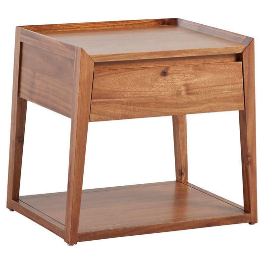 BENTLEIGH CONTEMPORARY BEDSIDE TABLE IN BLACKWOOD TIMBER - MyChocolateWood