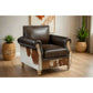 BENZI HANDMADE COW HIDE & GENUINE LEATHER ARMCHAIR EASY CHAIR LOUNGE CHAIR - MyChocolateWood